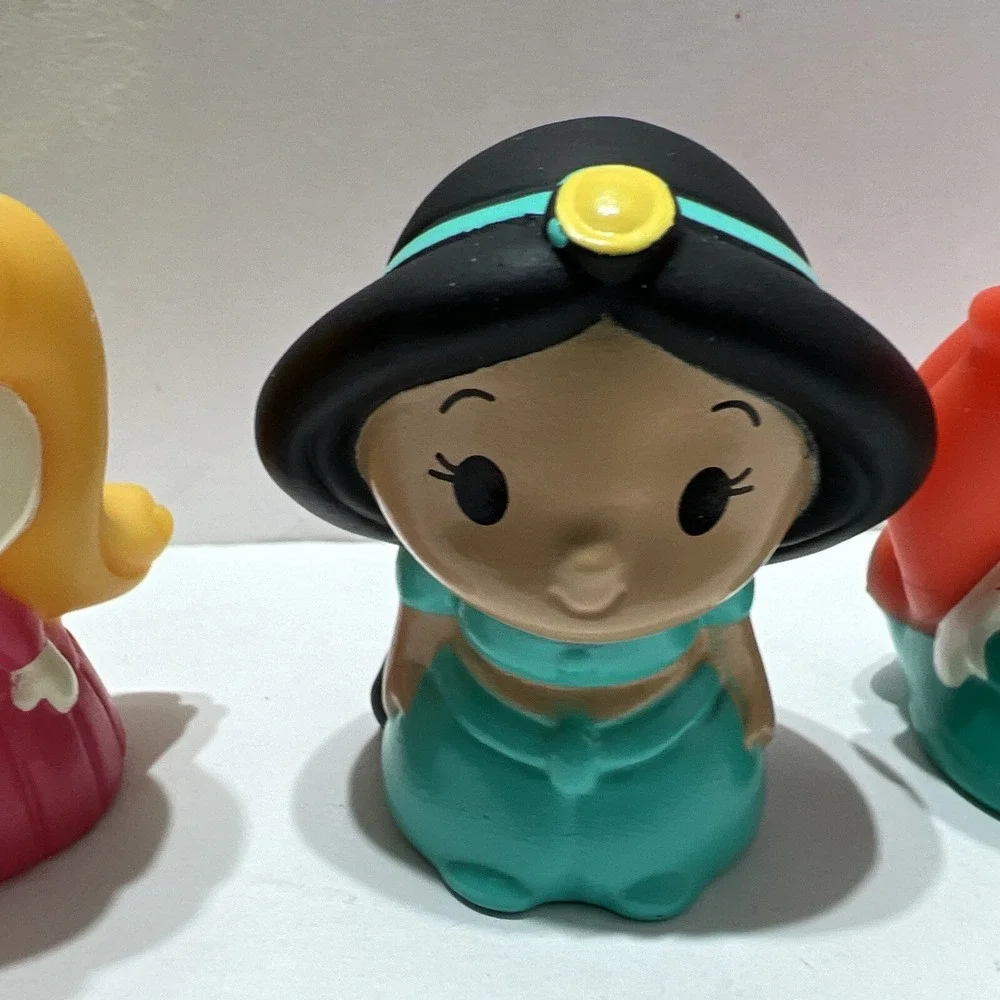 Disney Princess Vinyl Finger Bath Puppets Ariel Belle Jasmine Cinderella Aurora‎